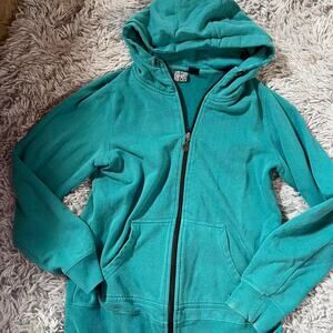 Volcom Teal Utility Indie Grunge Rugged Alternative Indie Punk Zip Up Hoodie